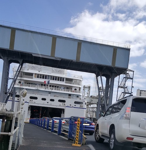 Driving on to the Brittany Ferries Ferry with a Car