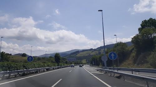 Motorway drive from Bilbao to Biarritz