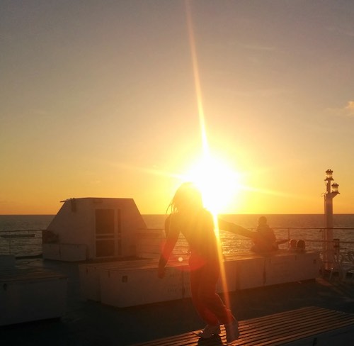 Sunset on the Brittany Ferries Ferry - Sailing to France
