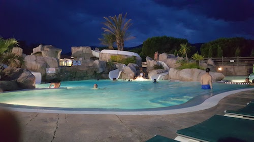 Valmarie De Bois Campsite Pool at Night