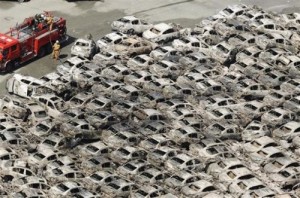 Japan Tsunami Burnt Cars