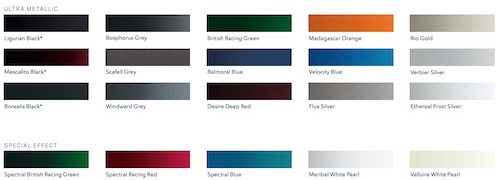 Range Rover Sport SVO Paint Colours