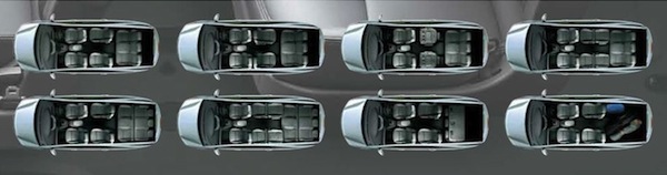 Ssangyong Rodius seating configurations